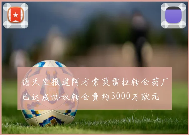 德天空报道阿方索莫雷拉转会药厂已达成协议转会费约3000万欧元
